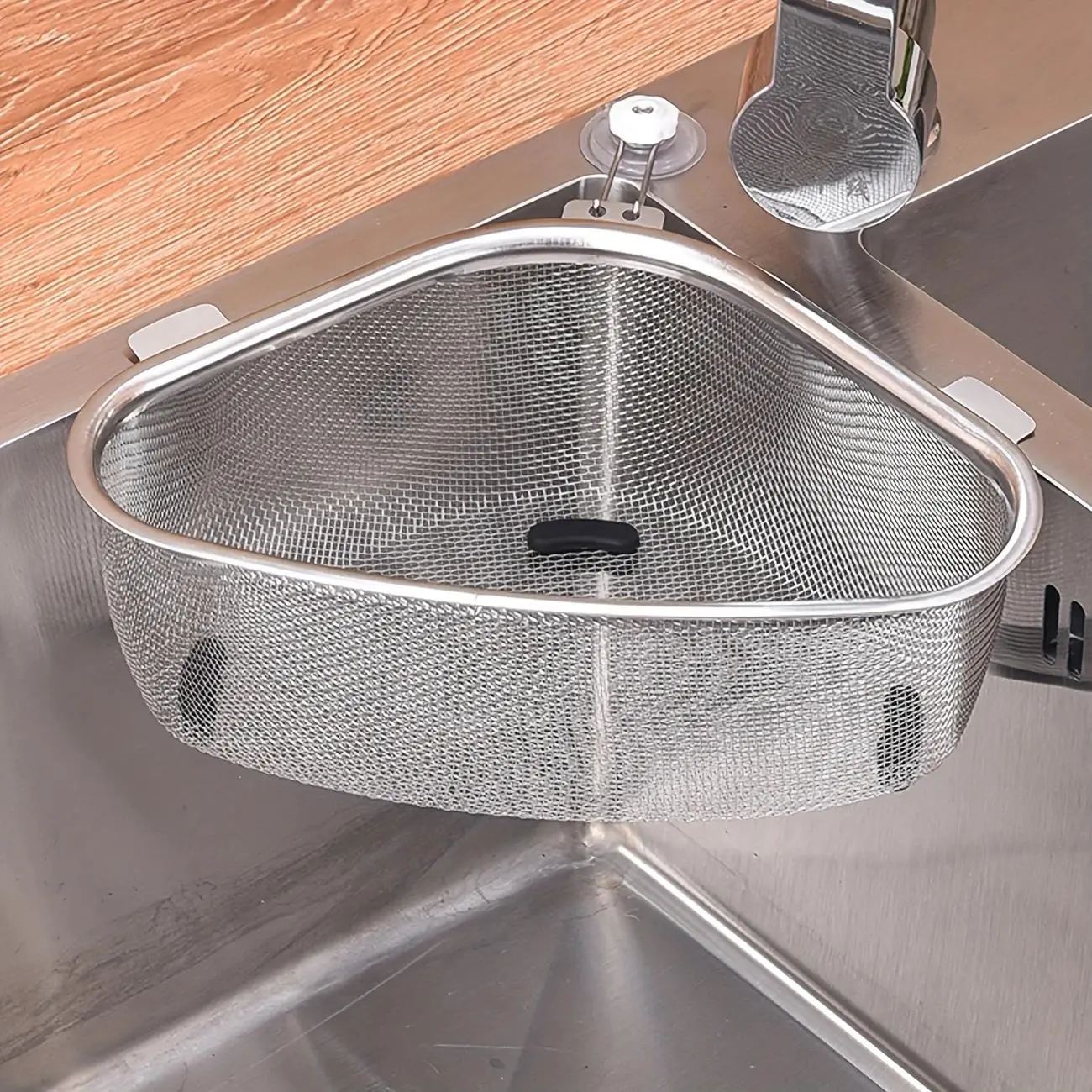 Stainless Steel Sink Filter Basket, Leak-Proof Metal Garbage Filter with Mesh Storage, Ideal for Fresh Produce, Easy to Clean, Corrosion Resistant, Durable