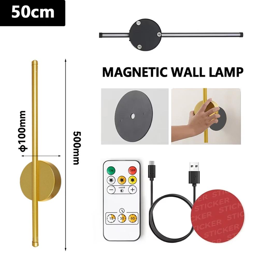 50CM LED Decorative Wall Light Remote Control Dimmable Magnetic Mount for Living Room Bedroom Corridor Closet Study Indoor Wall Lamp