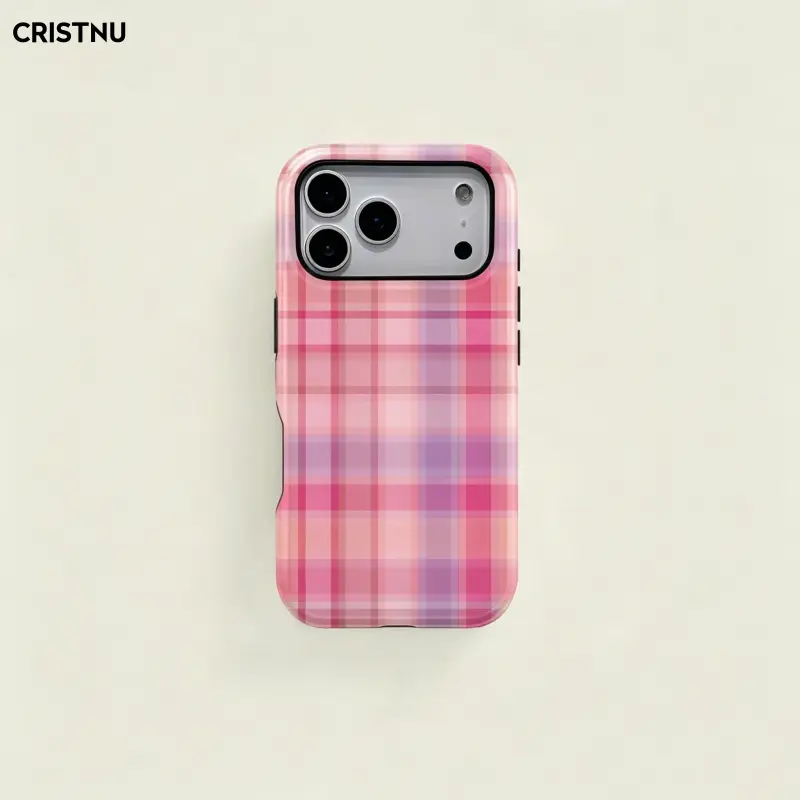 CRISTNU Compatible With iPhone 13 Case Colorful Plaid Pattern Retro Square Phone Case, Candy Color Print, Durable Two-In-One Protection, Fits iPhone 17-12 Pro, Compatible with Samsung Galaxy S26