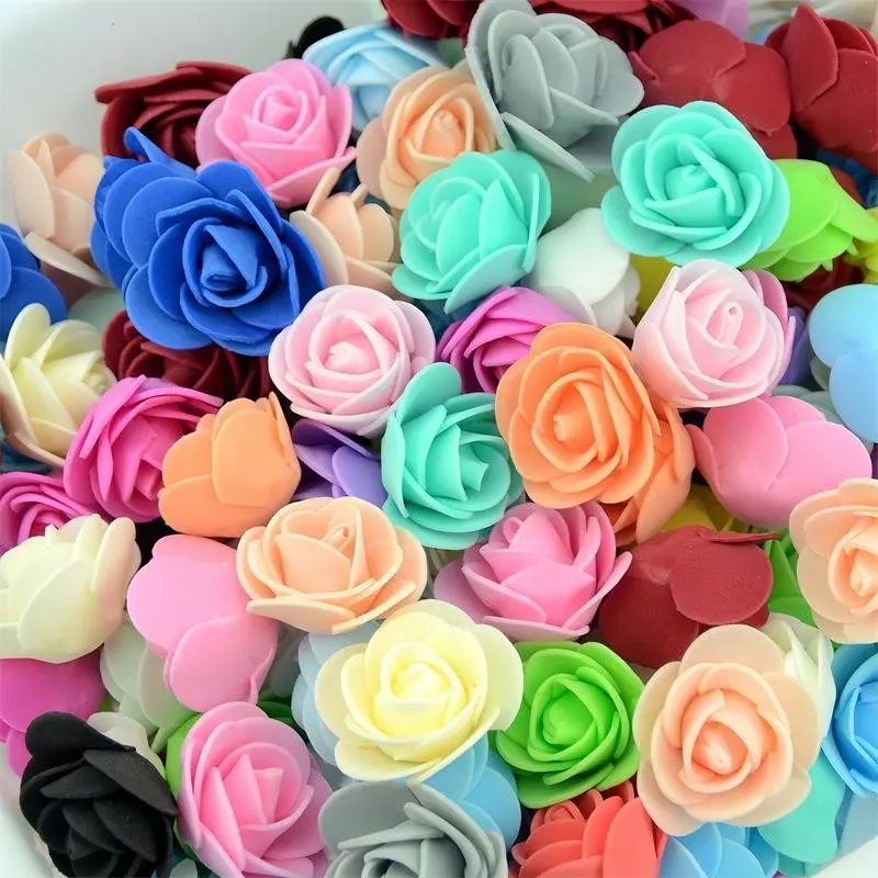 100 Artificial Foam Rose Heads, DIY Floral Arrangements, 3.5 Cm Diameter, Perfect for Weddings, Halloween, Birthdays, Crafts, Decorations