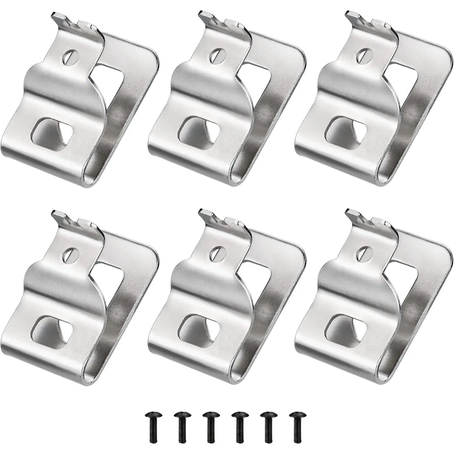 6-Piece 304 Stainless Steel Drill Clips for Dewalt - Includes Screws, Compatible with N268241/N086039 Models, 20V Power Tools, DCD980, DCD985, DCD980L2, DCD985L2 Drills