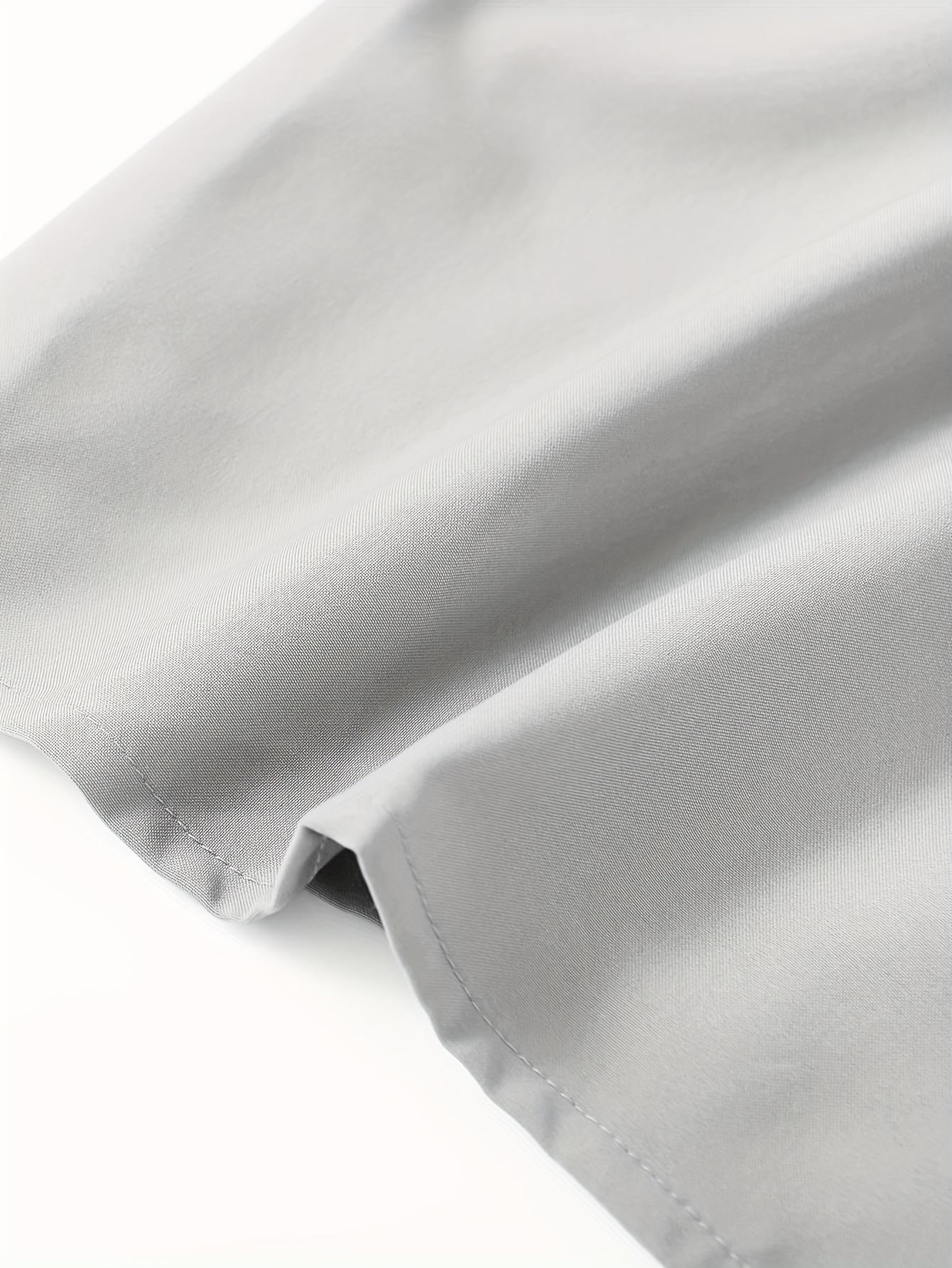 Men's Casual Set - Suit-Inspired Short Sleeve Shirt & Loose Straight Pants - Polyester, Machine Washable