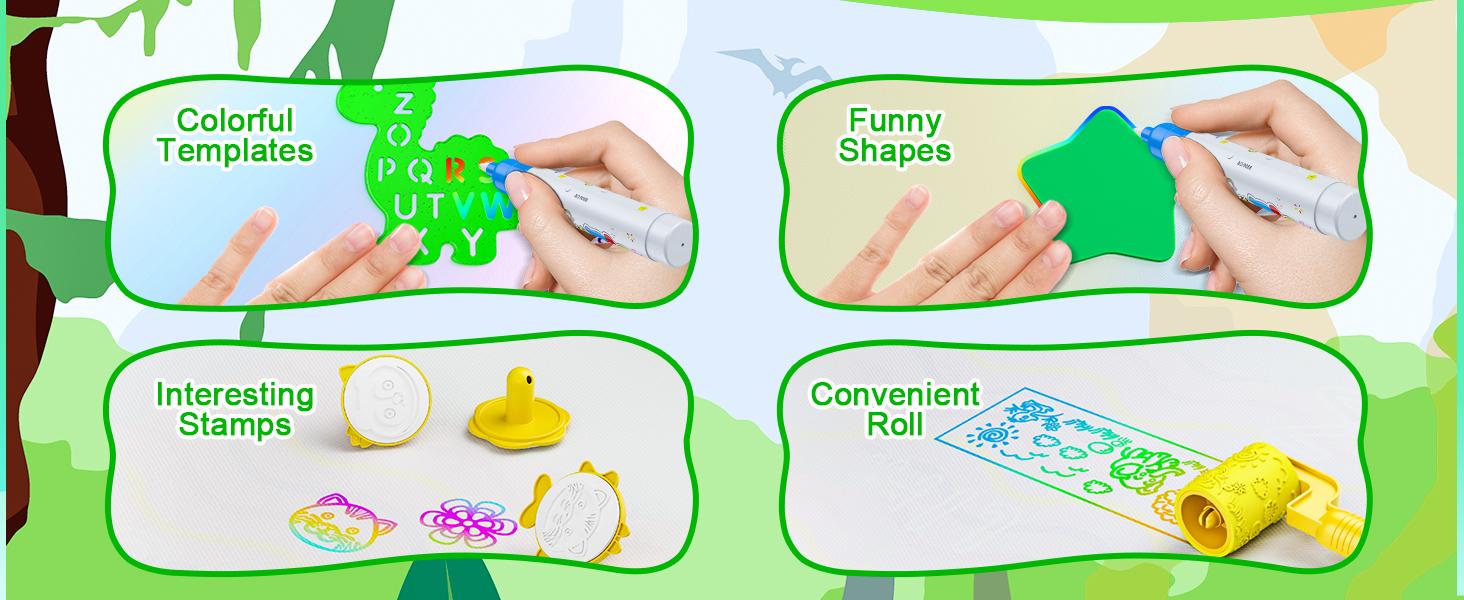 Water Doodle Mat, 40 x 32 Inch Mess Free Drawing Mat, Mess Free Painting for Toddlers Age 2 3 4 5 6 7 8 Year Old, Neon Color Mat Doodle Board Writing Drawing Toys Holiday Christmas Birthday Gifts,Educational Toy for 3 4 5 6 7 8 Years Old Boys Girls