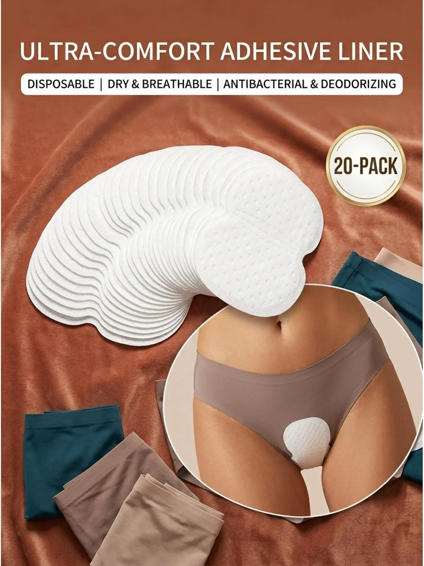 20pcs Women's Disposable Sweat-Absorbing Pads for Underarm & Underwear, Absorbent Liners, Anti-Embarrassment, Multi-functional Body Pads, Body Care