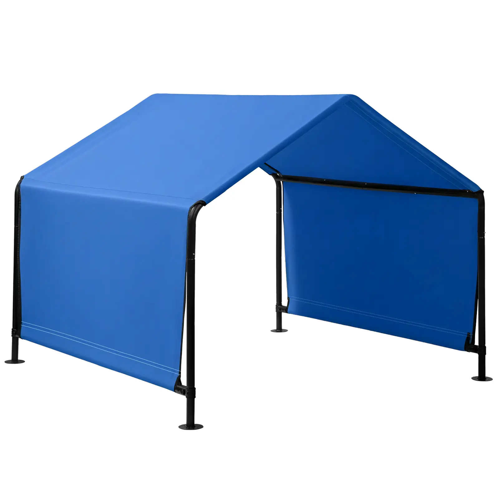Bright Blue Outdoor Dog Kennel Tent - 4'x4'x3' Single Unit Shade Cover, Waterproof Roof, Ground Nails, Suitable for Large/Medium Pets, Livestock, Pigs & Cats (Pet Crate/Awning)