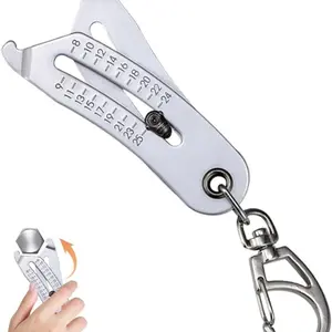Portable High Precision Thread Dimension Gauge, Keychain Design, Quick Manual Measurement Tool, Durable, Identifies Bolt Nut Specifications, Home Repair Multifunctional Tool