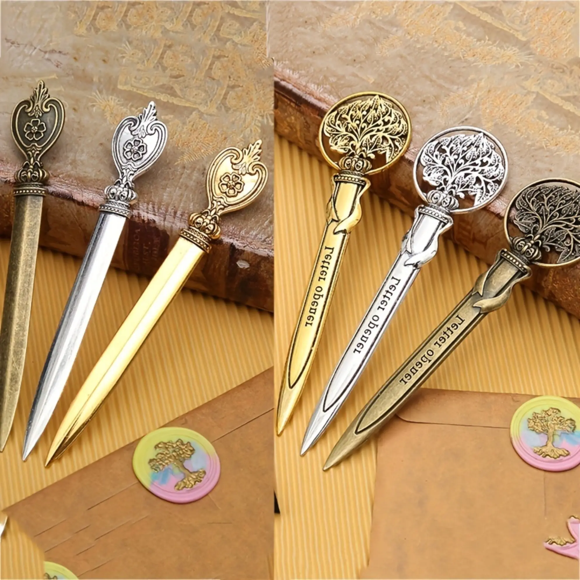 Vintage Bag Charm Letter Opener for Adults, Ornate Portable Size Paper Knife, Scrapbook Journaling Tool, Vintage Gadgets Desk Accessory, Envelope Cutter, Decorative Cutter, Office Accessories, Cool Office Gadgets, Bag Charm Accessory For Luggage & Bags