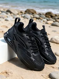 Men's Retro Thick Sole Dad Shoes, Mesh Breathable, PU Leather, Eva Sole, Anti-Slip, Comfortable, Urban & Campus Style