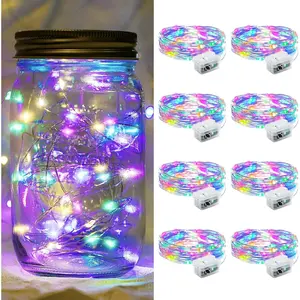 8 Pack Fairy Lights 7Ft 20 LED Twinkle String Lights 3 Modes Battery Operated Waterproof Firefly Starry for Mason Jar Party Wedding Easter Valentines Day Table Centerpieces,Rainbow-Pastelfidget toys