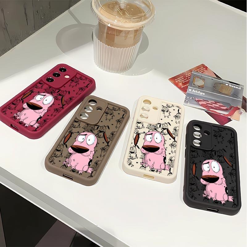 Cartoon Couragethe Cowardly Dog Soft&Flexible TPU Silicone Phone Case For Galaxy S26 Ultra S25 Edge S24 FE S23 S22 S21 Plus A13 A14 A15 A16 A17 A33 A34 A35 A36 A52 A53 A54 NOTE20 Durable|Shockproof|Full Camera Protection|Anti-Fingerprint