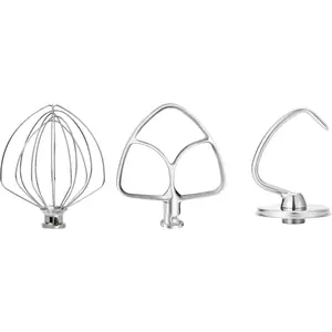 Stainless Steel Accessories for  4.5-5 Qt Tilt- Mixer, K45 Whisk, Flat Beater and Dough Hook for 5 Quart Mixing Bowl, Fits KSM45, KSM90, KSM150, Dishwasher Safe, Heavy Duty