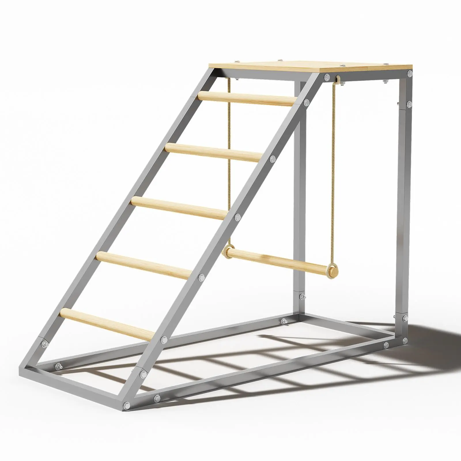 Gaomon Chicken Coop Perch with Swing & Ladder, Multi-Level Roosting Bar for Chickens Ducks, Galvanized Steel & Wood, Wide Bars Prevent Bumblefoot, Easy Assembly