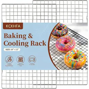 2PCS Cooling Racks for Cooking and Baking, 10" x 15" Stainless Steel Wire Rack for Baking Sheet, Grilling, Roasting, Drying, Oven and Dishwasher Safe