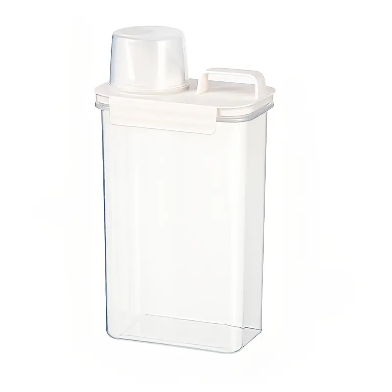 Classic Airtight Laundry Detergent Storage Bin, Clear Durable Plastic Powder Container, Multi-Size 1.8L/2.5L, Household Organizer