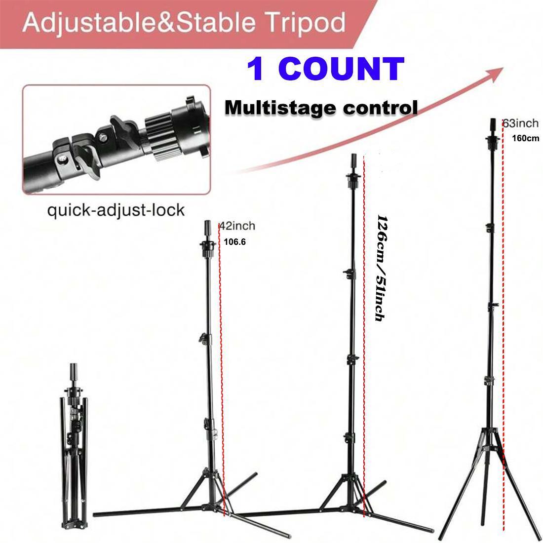 63 Inch Mannequin Head Stand, Foldable Wig Stand Tripod, Adjustable Wig Head Stand with Set for Wig Making, Hair Styling Accessories, Hair Products