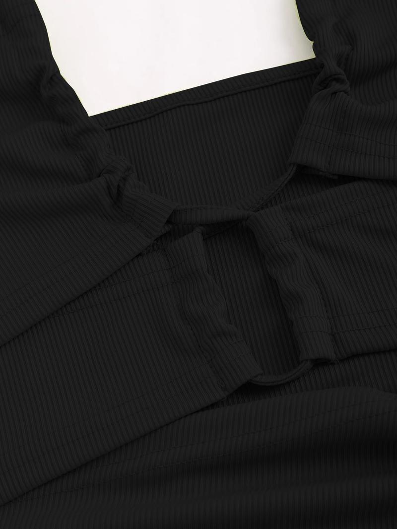 Women's Plain Criss Cross Backless Split Thigh Drawstring Bodycon Dress, Solid Sleeveless Cut Out Tie Back Halter Midi Dress for Party Club Dating Wear, Ladies Summer Clothes Bodycon