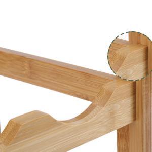 Bamboo Wine Rack, Sturdy and Durable Countertop Wine Storage Cabinet Shelf for Pantry - 4 Tiers 16 Bottle Wine Rack