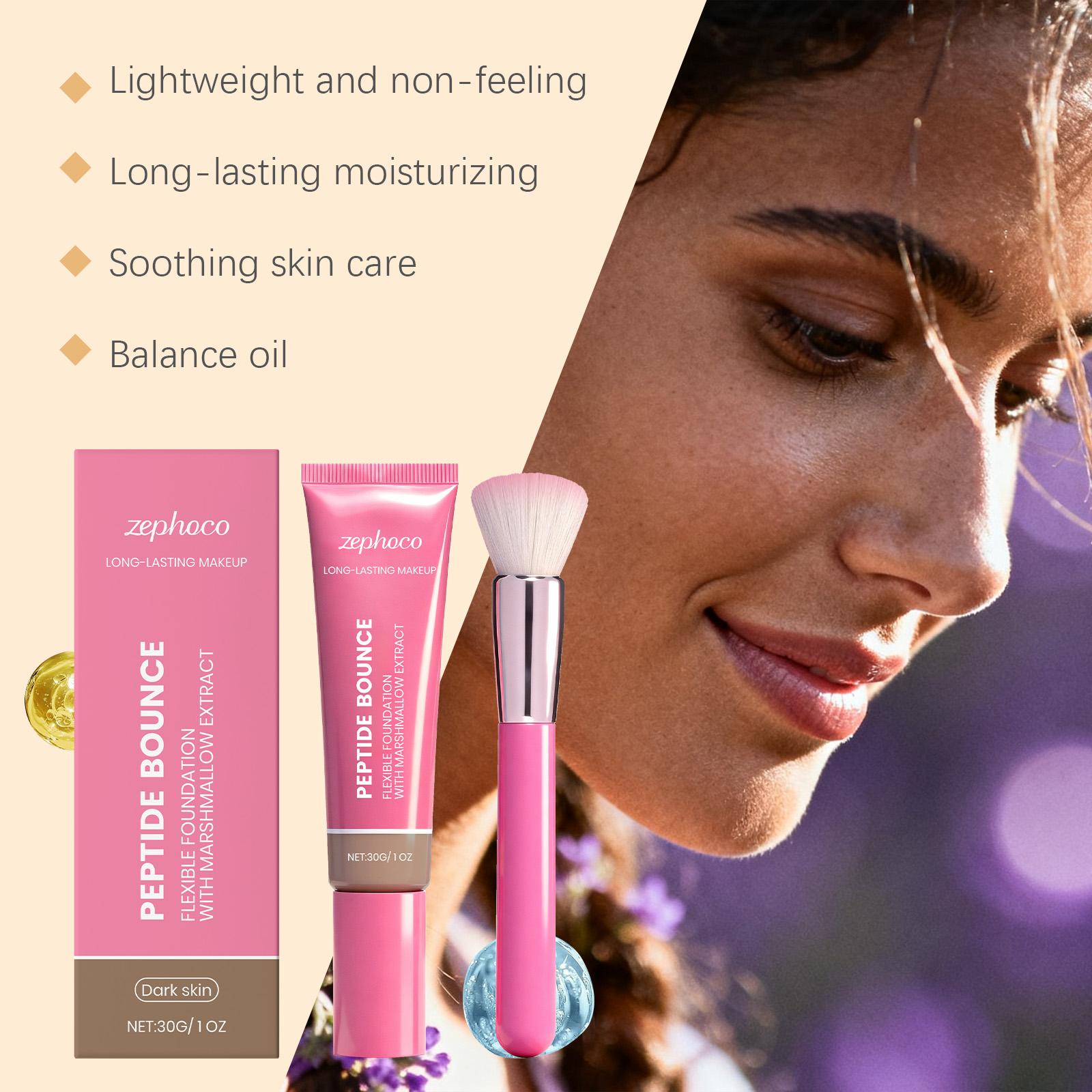 zephoco Light and Long-lasting Foundation for Dark Skin Tone Moisturizing and Nourishing Brightening Skin Creates a Matte and Clear Makeup Look