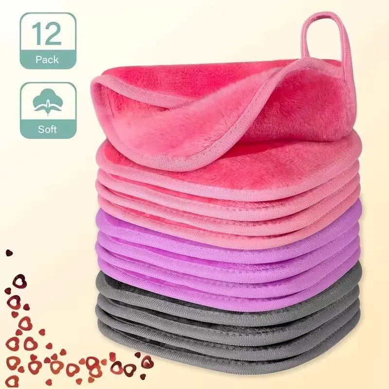 Reusable Ultra-Fine Fiber Makeup Remover Cloth, Soft Lightweight Towel, 6"x6", 4pcs/8pcs, Daily Cleaning, Mother's Day Gift