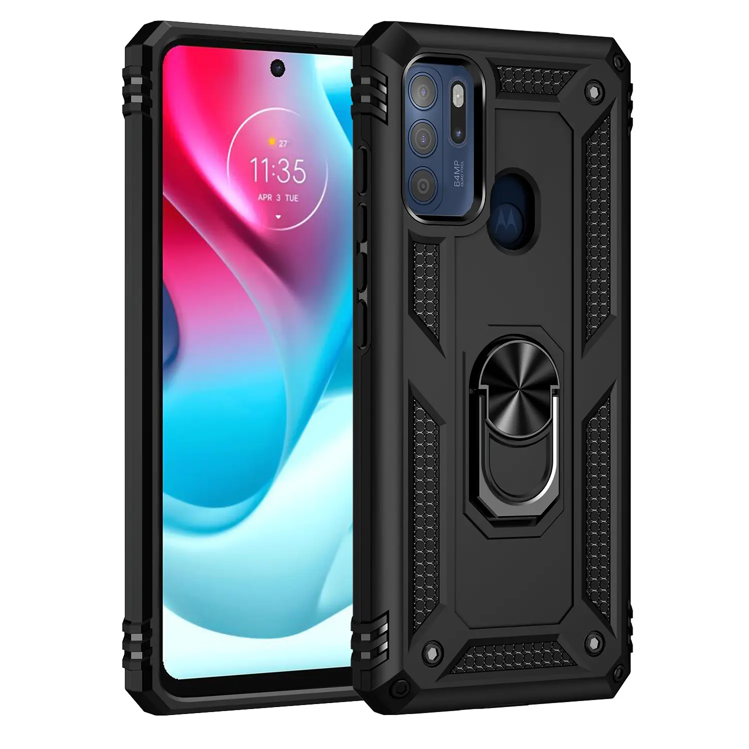 Case for Motorola Moto G60/Moto G60S, 360° Rotatable Ring Stand, Shockproof & Scratch-Resistant, Outdoor Durable for Motorola Moto G60/Moto G60S Phone Case