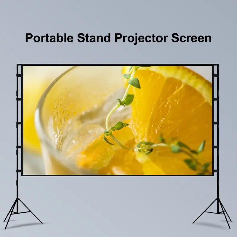 Short stand screen 84 inches -100 inches -120 inches, projection screen stand set, Outdoor projector screen, suitable for indoor and outdoor viewing, paired with screens, portable and foldable
