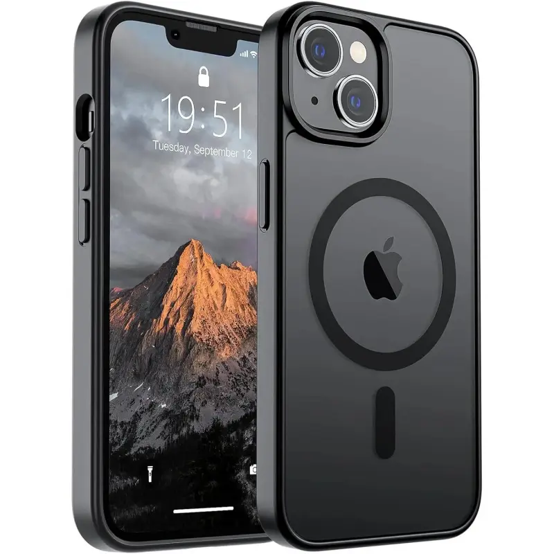 Magnetic Smartphone Casing for iPhone Series (17/16/16E/15/14/13/12/11 Pro Max/Pro/Plus) - Slim Translucent Matte Durable Handheld Device Protector, Soft Skin-Friendly Touch, Shockproof, Waterproof Mobile Accessory