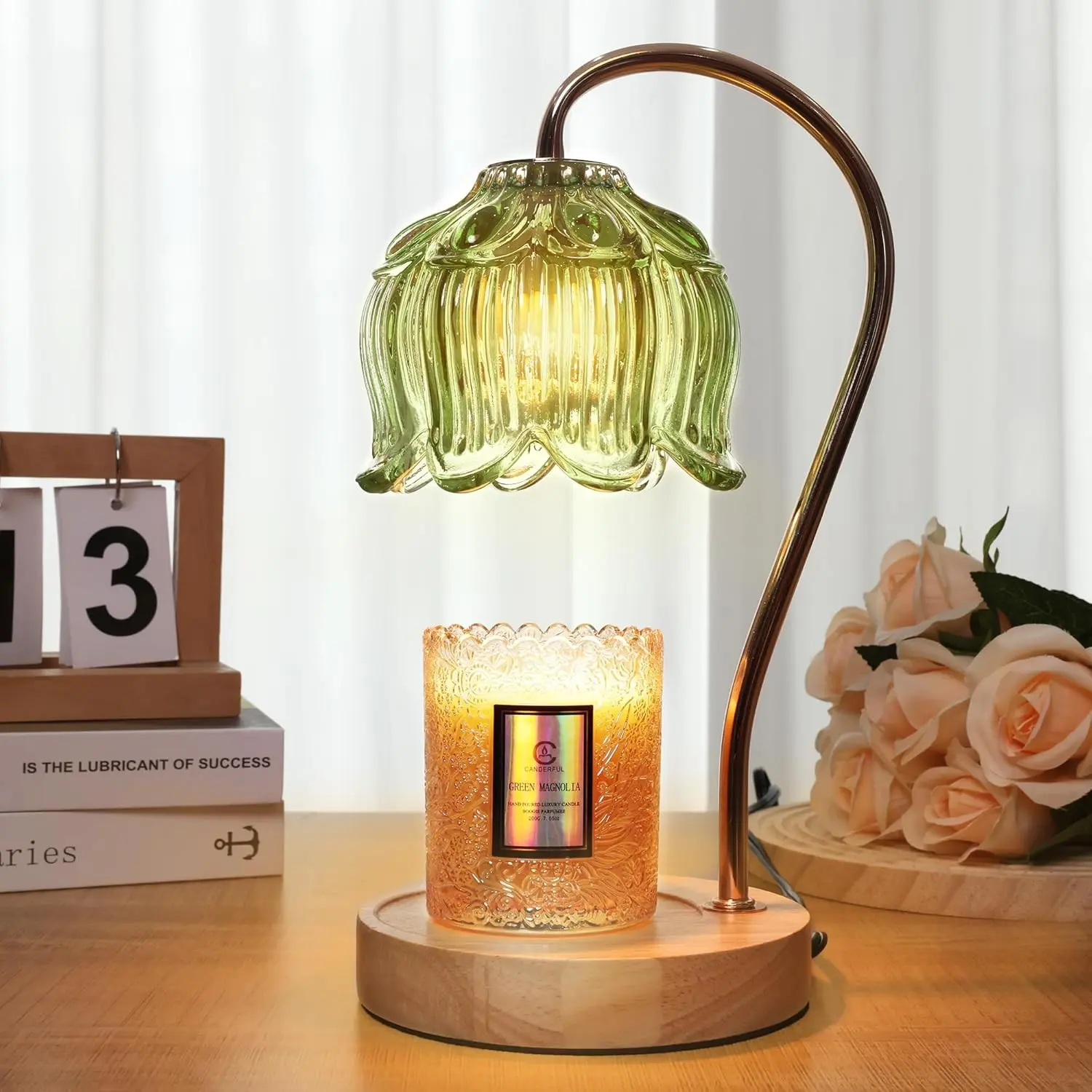 Flower Candle Warmer Lamp with Timer - Dimmer - Decor Fit for All Jar Scented Candles, Christmas Gift for Women