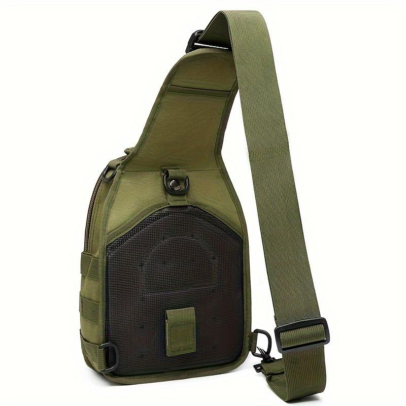 Multi-functional tactical chest pack - Adjustable shoulder straps, durable, zipper closure, breathable Oxford cloth material - Green outdoor sports crossbody bag, Molle, EDC chest pack, for hunting, fishing, camping - New Year's party, Christmas gift