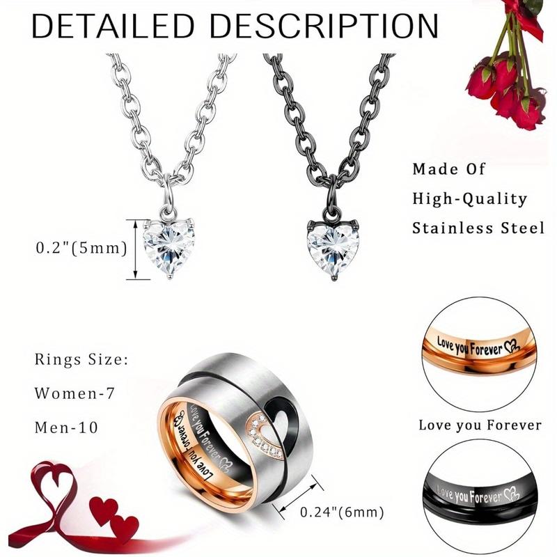 Matching Chain Matching Necklaces For Couples Pendant Necklace For Women Men Matching ...