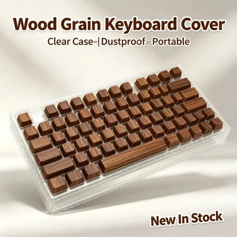 Vintage Wood Grain Pbt Keycaps Set, Imitation Walnut Texture, Ergonomic Comfort, Compatible with All Mx Switches, 60% 65% Mechanical Keyboards