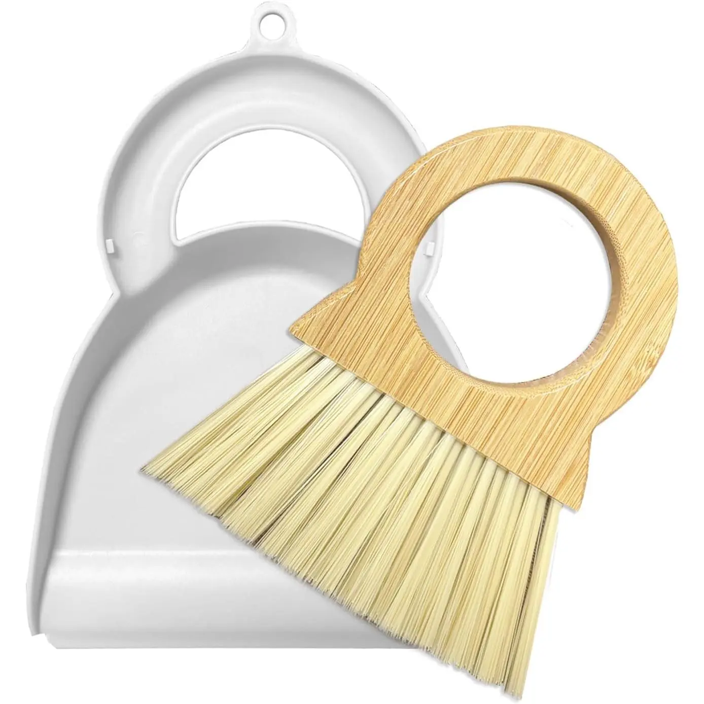 Mini Broom and Dustpan Set  Broom with Dustpan Combo Set Portable Hand Sweeper for Office Kitchen Dorm  Quick Cleanups (White)