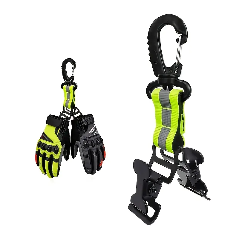 2/4Pcs Nylon Glove Clips, Serrated Grip Design Fire Glove Holders, High Visibility Reflective Nylon Webbing Strap, Firm Non-slip Glove Keeper for Firefighters Construction Workers Outdoor Enthusiasts, Essential Camping Gear Accessories