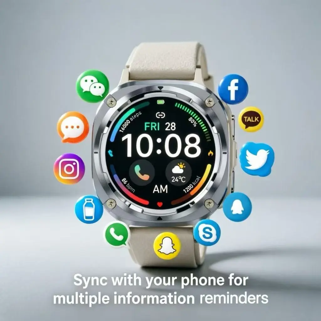 High-Definition Round Smartwatch, Ipx8 Waterproof Bluetooth-compatible Call Watch, Heart Rate Blood Oxygen Sleep Pressure Health Monitor, Magnetic Charging