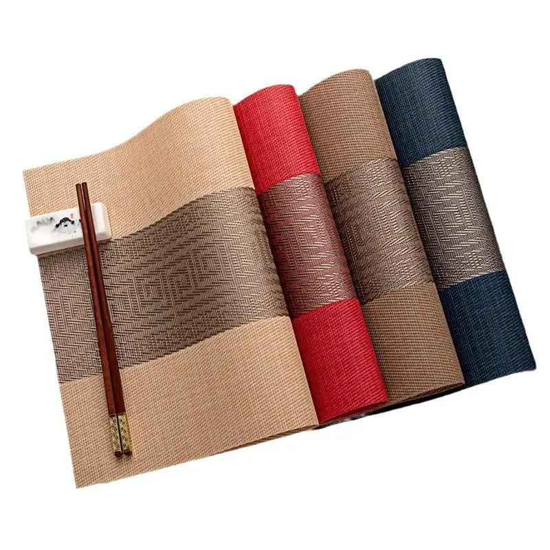 Placemat Long strip heat insulation mat New Chinese waterproof table mat Dining table mat Western food mat Chinese tableware mat Advanced sense