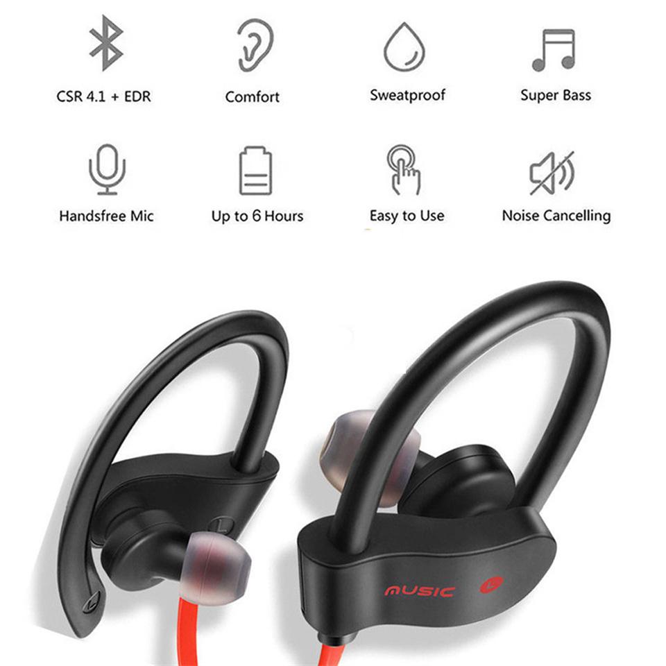 Wireless Bluetooth Headphones Stereo Hook Headset Music Sport Earphone Gaming Handsfree Earphone for All Smart Phones