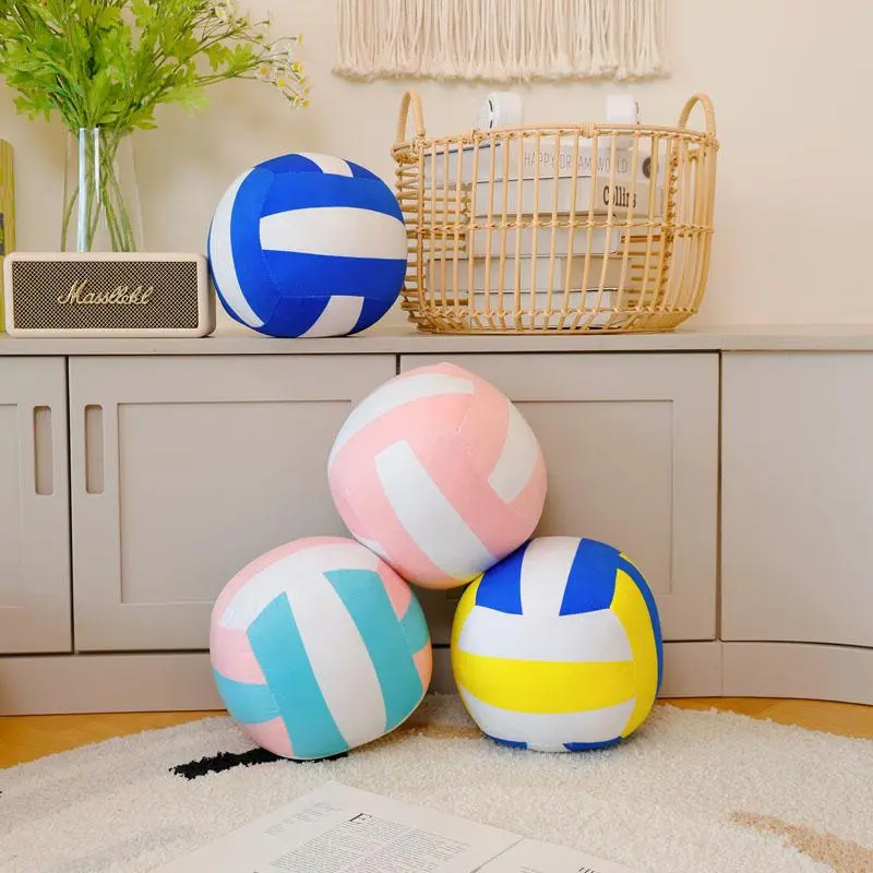 14cm Simulation Volleyball Plush Toy with Plush Fabric, Cute Stuffed Pillow Ball for Sports Fans, Exquisite Children Boys' Birthday Gift, Furry Texture