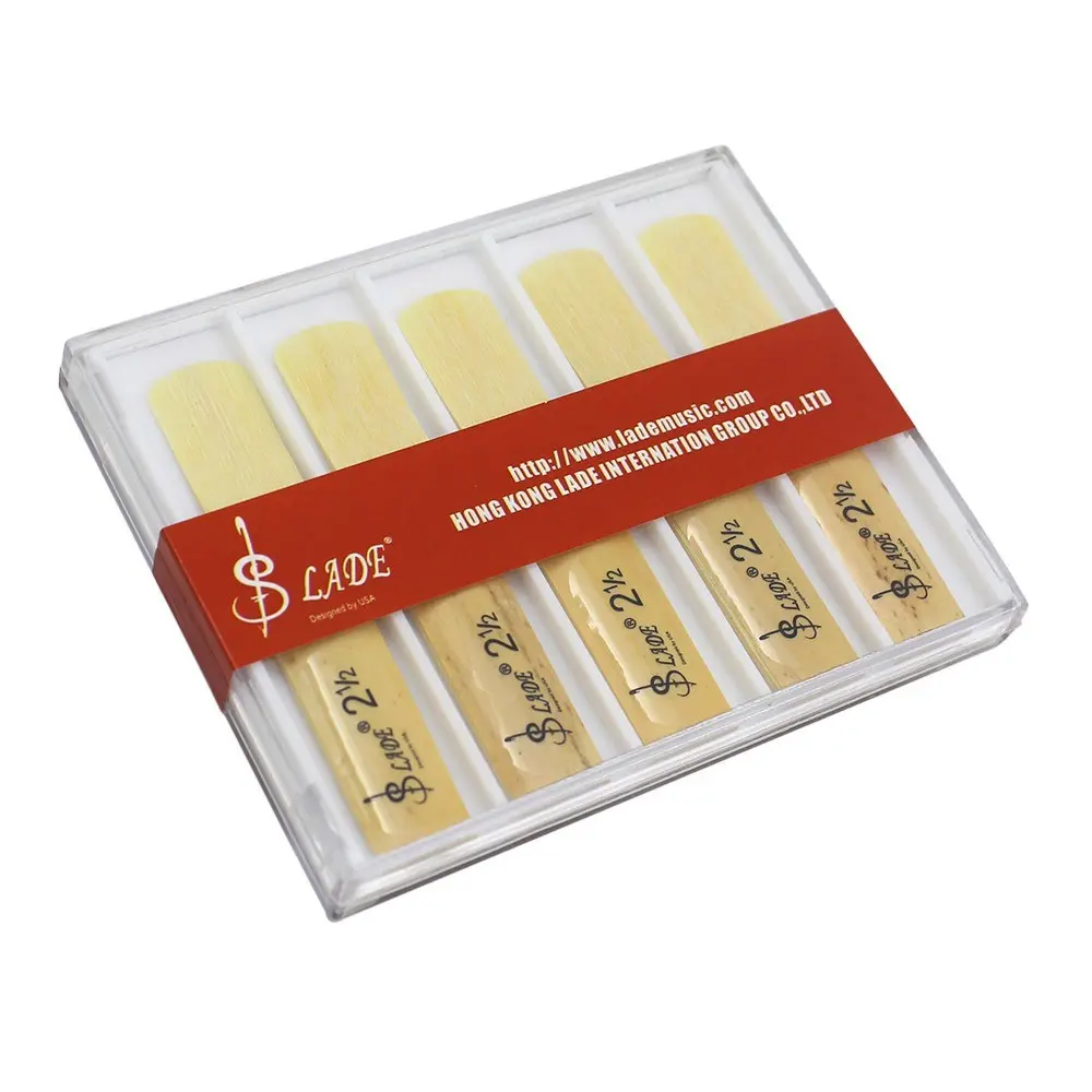 Bb Clarinet Reeds Strength 2.5, 10pcs in Transparent Box Woodwind Instrument for Beginners,Thinner Reed Tip & Unfiled Cut for Easy of Play, Traditional Reeds for Clarinet Beginner and Player