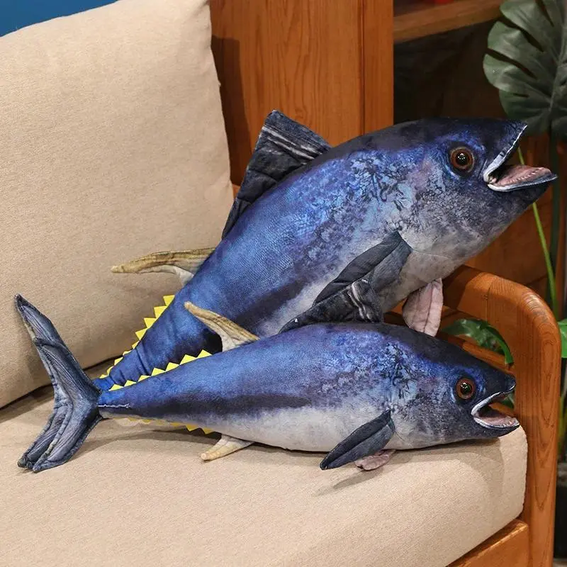 Tuna Plush Toys Simulated Sea Fish Stuffed Pillow Toys Hobbies Collection Home Decor Toys Sofa Cushion Creative Birthday Gifts