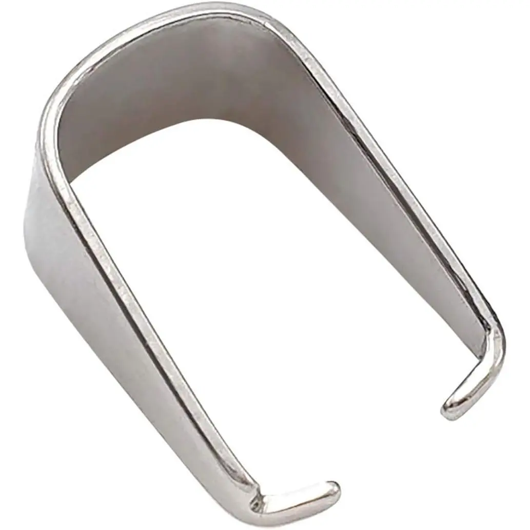 50 count 304 Stainless Steel Pinch Bails for Pendant Charms, Snap Open Clips Bail, Connector Metal Clasps Findings Supplies for Necklace Bracelet  Making [6x12mm]