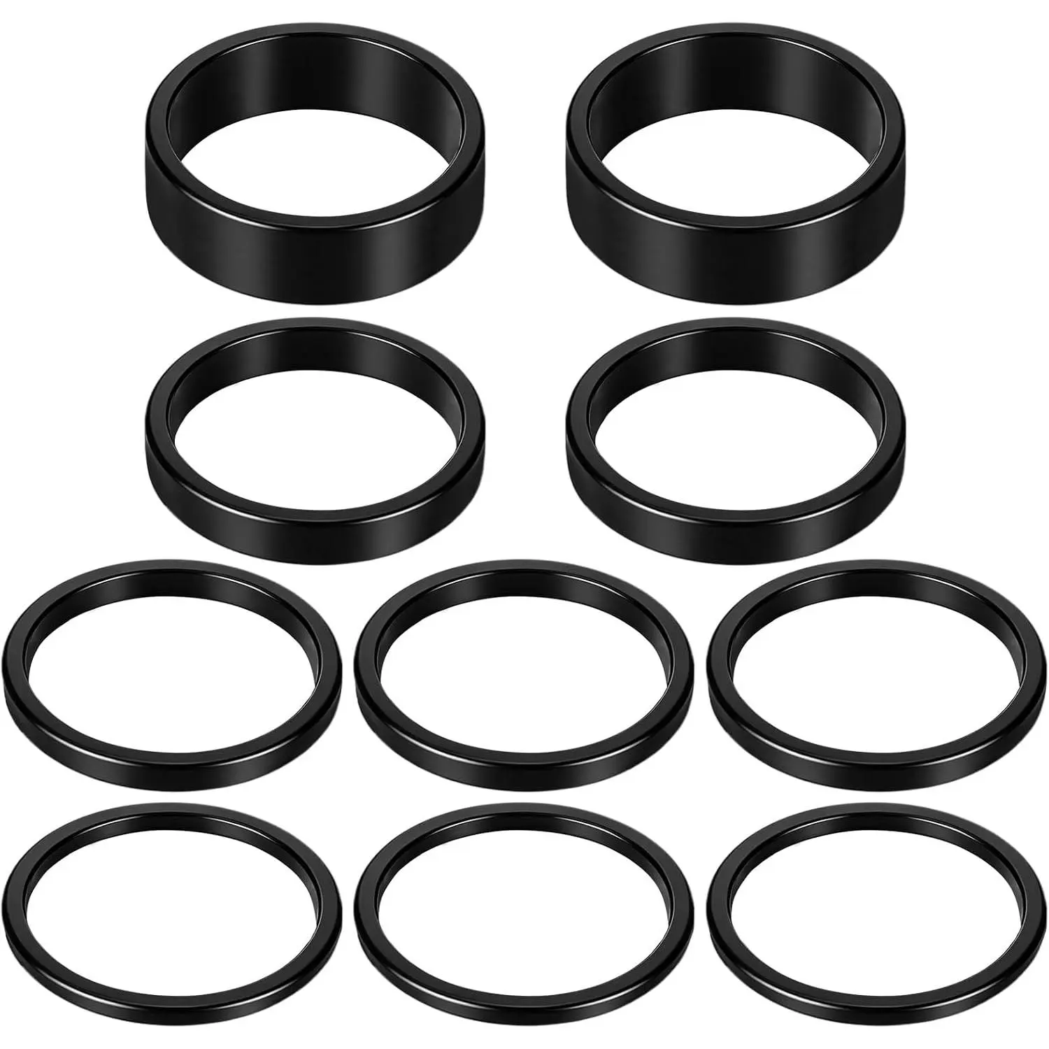 Headset Spacers Set, 10 count  Alloy  Stem Spacers