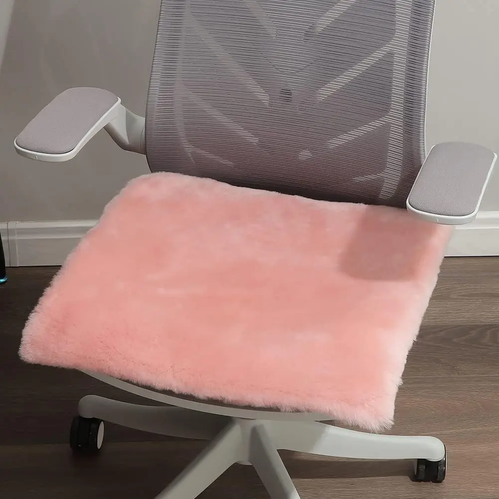 Sheepskin Shearling Chair Cushions and Dining Room Chair Pads - Seat Cushions for Office,  and Living Room 19x19 Inch (Pack of 1), Light