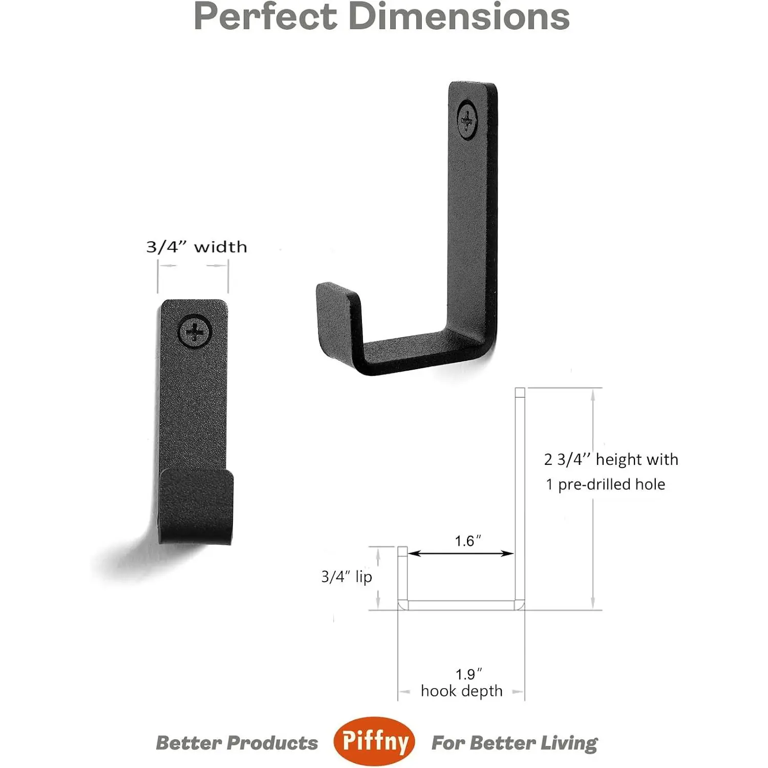 6-Pack Stainless Steel Heavy-Duty Wall Hooks, Modern Industrial Style, Outdoor Use for Towels, Coats, Backpacks