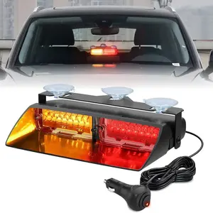 Nilight 8 Inch 16 Leds Windshield Hazard Amber Red Strobe Light