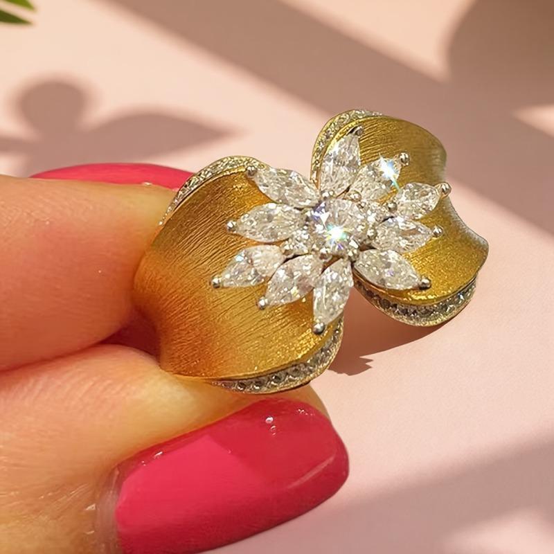 Vintage Butterfly Brushed Golden Engraved Ring, Premium Women's Jewelry for Gifts Parties and Daily Wear, Unique Engagement and Friendship Ring