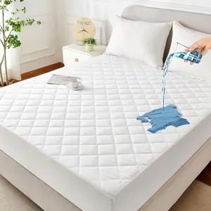 Full Waterproof Mattress Protector - 100GSM Diamond Quilted Mattress Pad- 8-20" Deep Pocket Fitted Bed Cover - Breathable Soft Mattress Shield