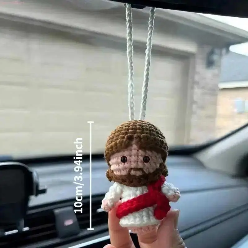 Handcrafted Jesus Car Mirror Hanging Charm, Religious Automotive Decor Accessory, Stylish Custom Ornament As Thoughtful Gift For Birthdays And Holidays