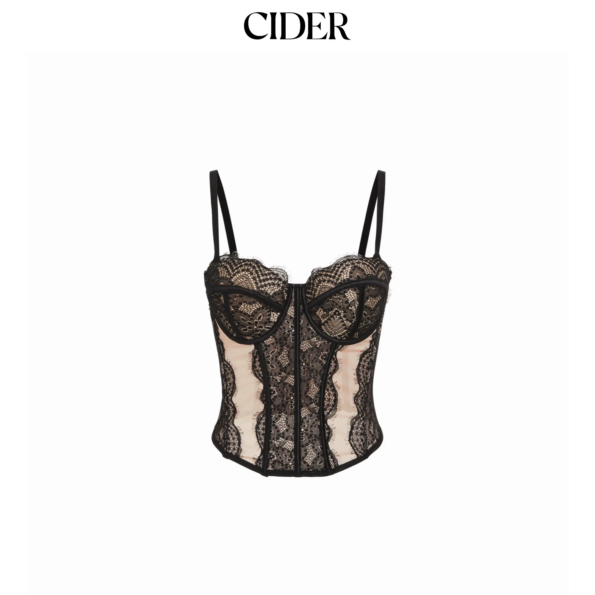 Cider Lace Sweetheart Neck Lace Panel Slim Corset Cami Top SummerWins SummerFinds