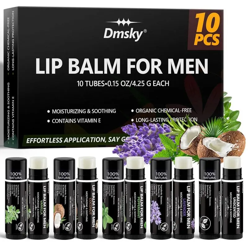 40 Pack Lip Balm Bulk, Fruit Lip Balm Variety Pack, Natural Moisturizing Balms for Dry Cracked Lips, Hydrating for Men Women Kids - 10 Flavors