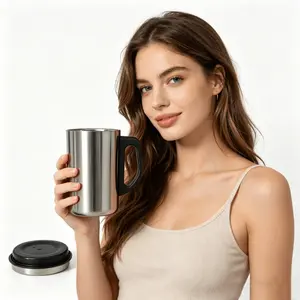 1 metal stainless steel thermos cup, designed with individual layers, durable metal material, suitable for daily use in offices, homes and workshops.