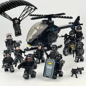 2026 hot item Shield ghost swat humanoid dolls, building blocks, digital action figures assembled toys reptile children's educational toys